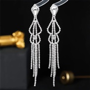 Korean style fashionOL concise flash diamond tassel temperament lady ear stud earring