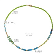 (N253 )spring summer Bohemian style color half gem beads necklace woman all-Purpose Pearl necklace samll
