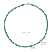 (N2514 green )spring summer Bohemian style color half gem beads necklace woman all-Purpose Pearl necklace samll