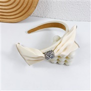 (Rice white ) bow diamond Headband Cloth width woman