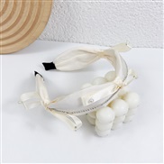 (Rice white )summerins wind~ retro Rhinestone Pearl chain samll bow Headband woman