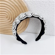 ( black)Headband woman belt width Rhinestone Headband imitate Pearl all-Purpose