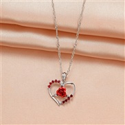 ( Silver)  emu love rose pendant occidental style fashion personality hollow diamond gift necklace