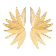 ( Gold)E occidental style personality exaggerating leaves splice earrings  retro Metal temperament fashion geometry Ear