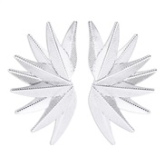 ( White k)E occidental style personality exaggerating leaves splice earrings  retro Metal temperament fashion geometry 
