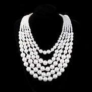 (2) imitate Pearl woman style multilayer Pearl necklaceins occidental style exaggerating beads long style sweater chain