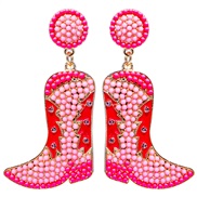 ( Style 1 Pink) creative exaggerating Alloy beads earrings fashion personality temperament love earring