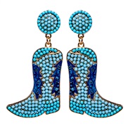 ( Style 1 blue) creative exaggerating Alloy beads earrings fashion personality temperament love earring