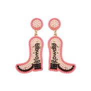 ( Style 2 Pink) creative exaggerating Alloy beads earrings fashion personality temperament love earring
