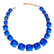 ( blue)summer geometry Acrylic half Round necklace candy colors girl clavicle chain