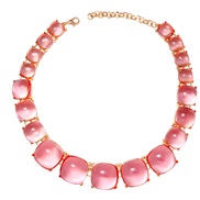 ( light pink )summer geometry Acrylic half Round necklace candy colors girl clavicle chain