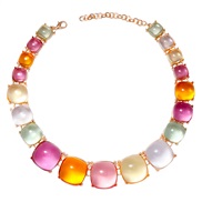 ( Color)summer geometry Acrylic half Round necklace candy colors girl clavicle chain