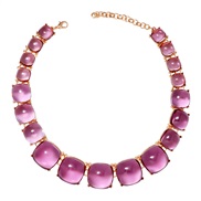 (purple)summer geometry Acrylic half Round necklace candy colors girl clavicle chain