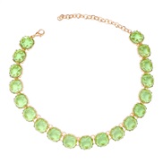 ( green)summer geometry surface Acrylic Round necklace candy colors girl clavicle chain