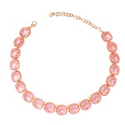 ( light pink )summer geometry surface Acrylic Round necklace candy colors girl clavicle chain