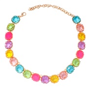 ( Color)summer geometry surface Acrylic Round necklace candy colors girl clavicle chain