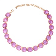 (purple)summer geometry surface Acrylic Round necklace candy colors girl clavicle chain