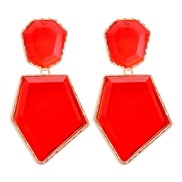 ( red)new geometry earring Acrylic personality wind trend woman temperament Street Snap