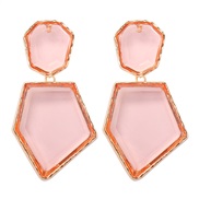 ( Pink)new geometry earring Acrylic personality wind trend woman temperament Street Snap