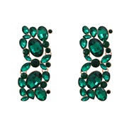 ( green)fashion occidental style earrings fully-jewelled square ear stud woman Alloy diamond exaggerating