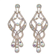 (AB color)occidental style colorful diamond earrings fully-jewelled Earring Alloy diamond Rhinestone long styleearrings