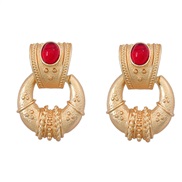 ( red)medium earrings occidental style retro Earring woman fashion Bohemia ethnic style exaggerating Alloy