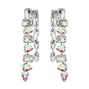 (AB)occidental style colorful diamond earrings fully-jewelled long style Earring multilayer Alloy diamond earring exagg