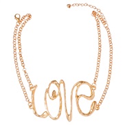 (love)occidental style head English brief necklace woman exaggerating Double layer chain clavicle chain