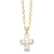 ( white) occidental style zircon cross necklace man woman personality fashion all-Purpose loversnkv