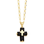 ( black) occidental style zircon cross necklace man woman personality fashion all-Purpose loversnkv