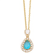 ( blue)occidental style embed zircon drop pendantins samll clavicle chain chainnkv