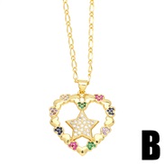 (Bcolor )Five-pointed star love necklace woman occidental style fashion personality clavicle chain brief all-Purposenkv