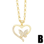 (B)ins wind butterfly love necklace woman brief fashion pendant clavicle chainnku