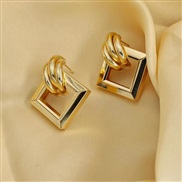 (EH 266)occidental style high square geometry samll fashion temperament brief Earring earrings woman