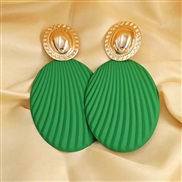 (EH 258)occidental style color Oval Stripe fashion exaggerating personality Earring earrings