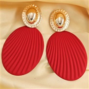 (EH 259)occidental style color Oval Stripe fashion exaggerating personality Earring earrings