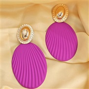 (EH 261)occidental style color Oval Stripe fashion exaggerating personality Earring earrings
