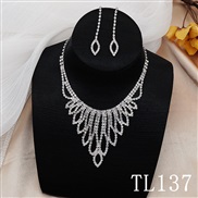 (TL137) Rhinestone necklace  bride married fully-jewelled earrings necklace set  banquet necklace