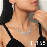 (TL158) Rhinestone necklace  bride married fully-jewelled earrings necklace set  banquet necklace