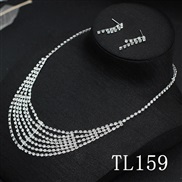 (TL159) Rhinestone necklace  bride married fully-jewelled earrings necklace set  banquet necklace