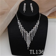 (TL136) Rhinestone necklace  bride married fully-jewelled earrings necklace set  banquet necklace