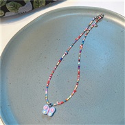( Colorpurplebutterfly )Korea color cartoon love butterfly beads necklace  sweet lovely woman clavicle chain