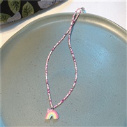 ( Pinkcolor )Korea color cartoon love butterfly beads necklace  sweet lovely woman clavicle chain