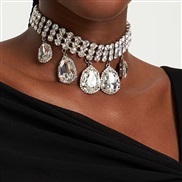 ( Silver)Rhinestone  temperament high drop necklace  classic pendant womannecklace