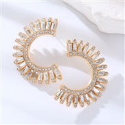 ( white)occidental style fashion Alloy diamond  earrings woman exaggerating temperament high banquet super Earring ear s
