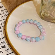 ( 6 Bracelet  blue)color pattern beads gradual change elasticity bracelet Korean style sweet fashion personality all-Pu
