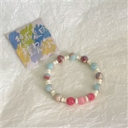 ( Bracelet  blue)natural beads elasticity bracelet Korea sweet small fresh beads all-Purpose high woman