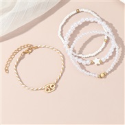 (BZ1844baise Cancer)occidental style fashion creative Zodiac Pearl beads bracelet woman brief personality