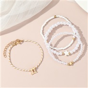 (BZ1844baise Gemini)occidental style fashion creative Zodiac Pearl beads bracelet woman brief personality