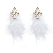 ( white)occidental style earrings feather tassel Earring woman exaggerating Bohemiaearrings